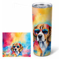 Beagle Hippie Dawg Stainless Steel Skinny Tumbler 20 oz Vacuum Double Walled Reusable Insulated Travel Cup