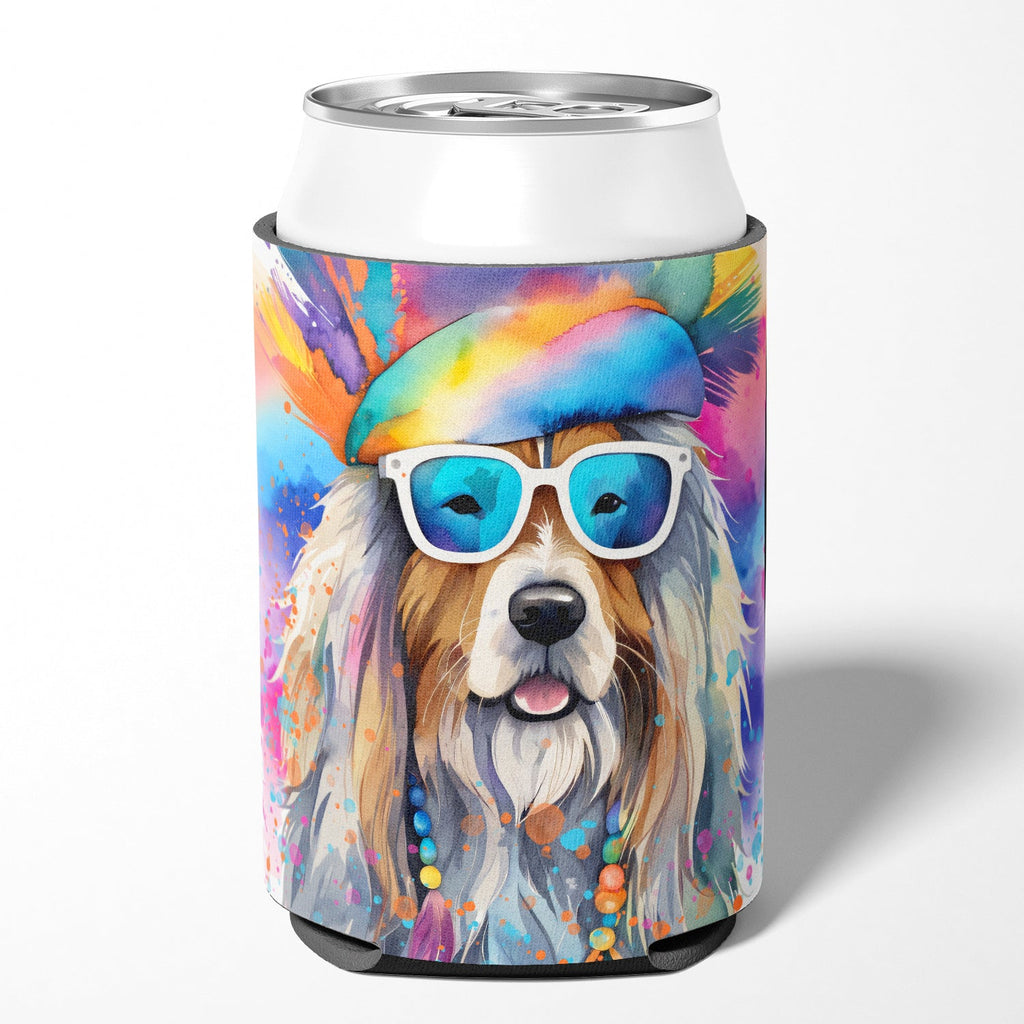 Bearded Collie Hippie Dawg Can or Bottle Hugger Cooler Sleeve for Standard 12 oz Cans, Insulated Foam Beer & Soda Can Hugger Reusable