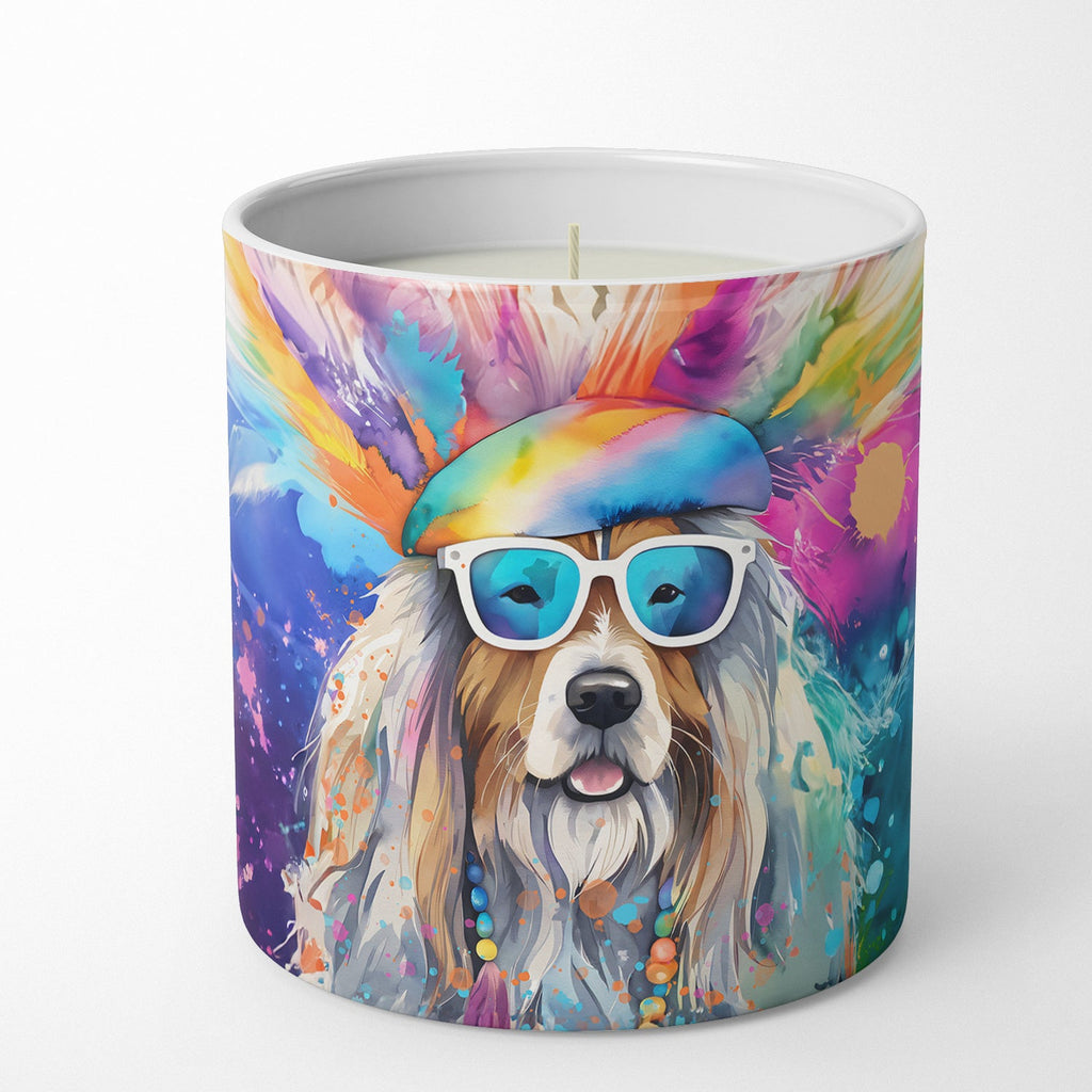 Bearded Collie Hippie Dawg Decorative Soy Candle Nature Soy Wax Essential Oil Home Decor Ideal for Bedroom Kitchen Bath Office Gift, 10 oz