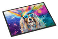 Bearded Collie Hippie Dawg Doormat Indoor Outdoor 18H X 27W Front Door Mat Rugs for Entryway, Non Slip Washable