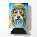 Bearded Collie Hippie Dawg Can or Bottle Hugger Cooler Sleeve for Standard 12 oz Cans, Insulated Foam Beer & Soda Can Hugger Reusable