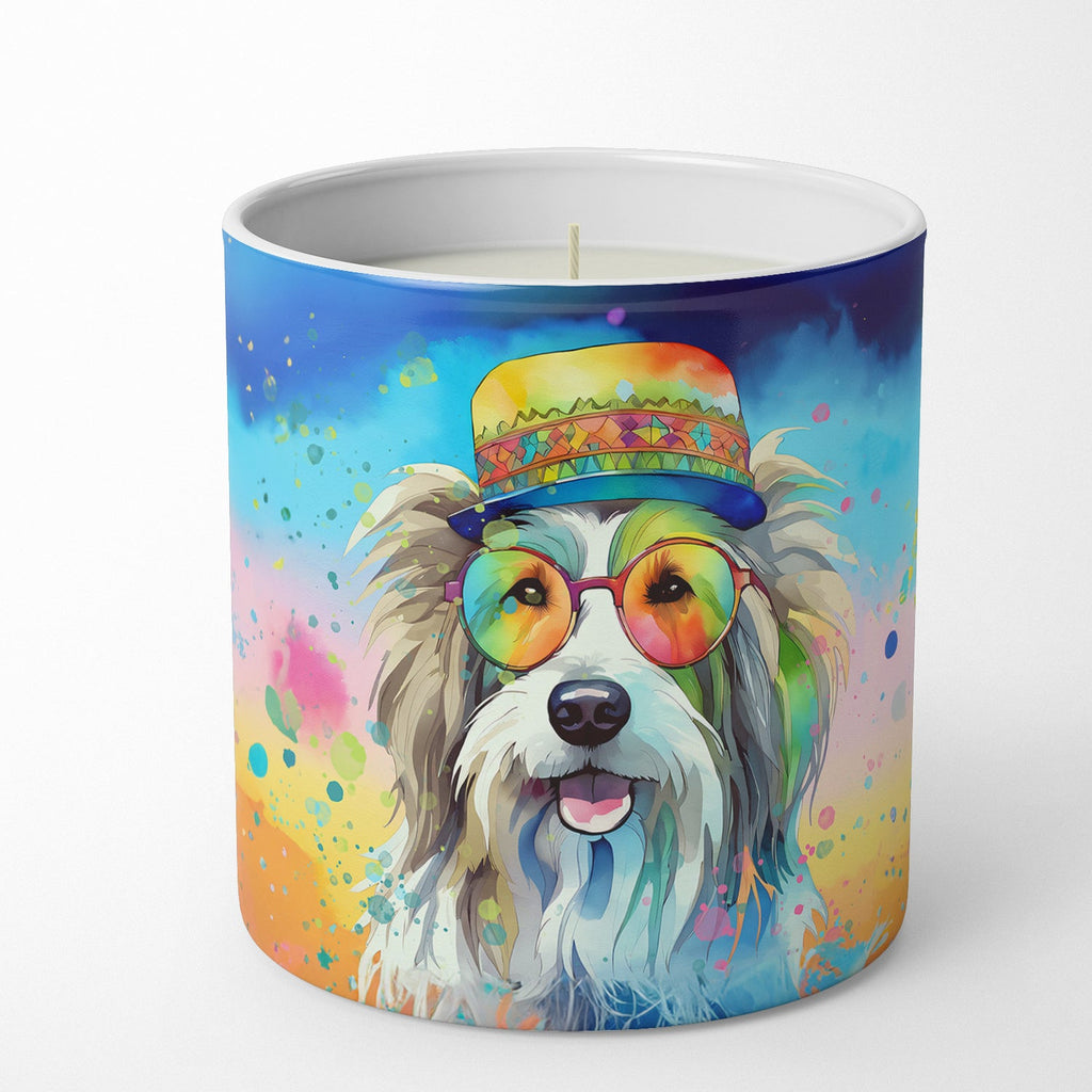Bearded Collie Hippie Dawg Decorative Soy Candle Nature Soy Wax Essential Oil Home Decor Ideal for Bedroom Kitchen Bath Office Gift, 10 oz