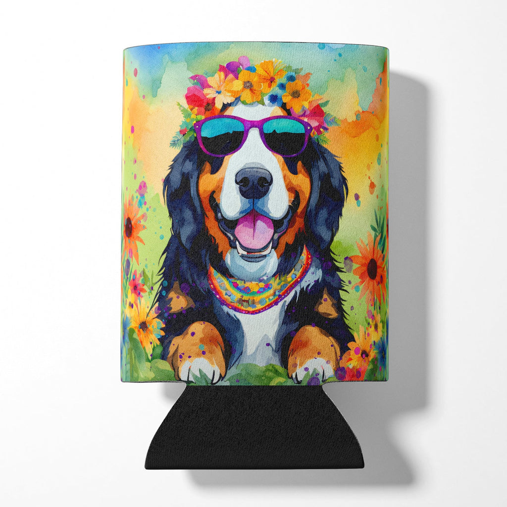 Bernese Mountain Dog Hippie Dawg Can or Bottle Hugger Cooler Sleeve for Standard 12 oz Cans, Insulated Foam Beer & Soda Can Hugger Reusable