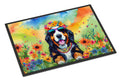 Bernese Mountain Dog Hippie Dawg Doormat Indoor Outdoor 24H X 36W Front Door Mat Rugs for Entryway, Non Slip Washable Low Pile,
