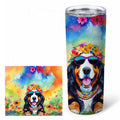 Bernese Mountain Dog Hippie Dawg Stainless Steel Skinny Tumbler 20 oz Vacuum Double Walled Reusable Insulated Travel Cup