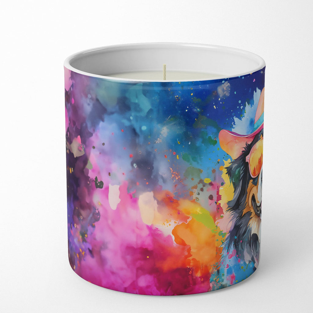 Bernese Mountain Dog Hippie Dawg Decorative Soy Candle Nature Soy Wax Essential Oil Home Decor Ideal for Bedroom Kitchen Bath Office Gift, 10 oz