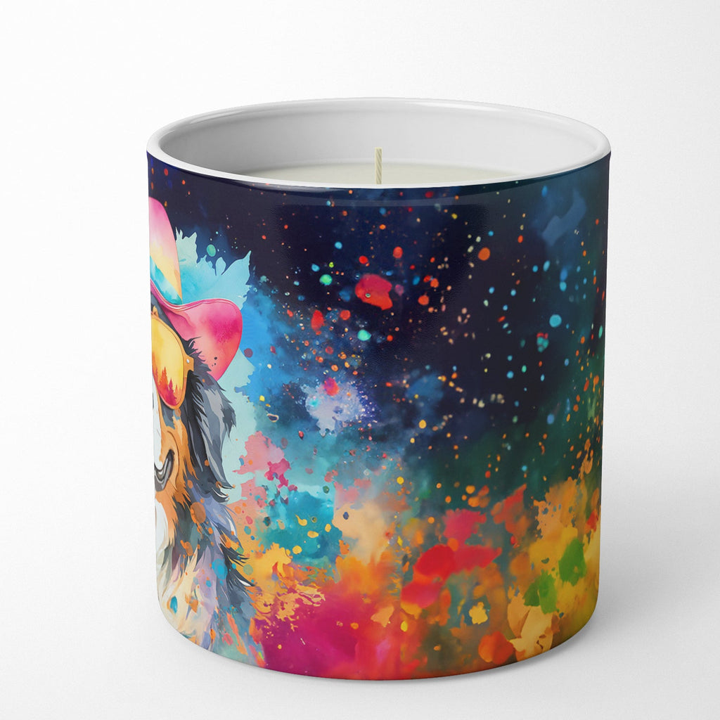 Bernese Mountain Dog Hippie Dawg Decorative Soy Candle Nature Soy Wax Essential Oil Home Decor Ideal for Bedroom Kitchen Bath Office Gift, 10 oz