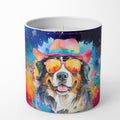 Bernese Mountain Dog Hippie Dawg Decorative Soy Candle Nature Soy Wax Essential Oil Home Decor Ideal for Bedroom Kitchen Bath Office Gift, 10 oz