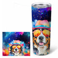 Bernese Mountain Dog Hippie Dawg Stainless Steel Skinny Tumbler 20 oz Vacuum Double Walled Reusable Insulated Travel Cup