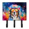 Bernese Mountain Dog Hippie Dawg Leash or Key Holder Wall Hooks, Coat Rack Wall Mount, for Hanging Keys, Towels, Aprons, Leashes