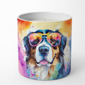 Bernese Mountain Dog Hippie Dawg Decorative Soy Candle Nature Soy Wax Essential Oil Home Decor Ideal for Bedroom Kitchen Bath Office Gift, 10 oz