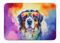 Bernese Mountain Dog Hippie Dawg Memory Foam Kitchen Mat Machine Washable Anti-Fatigue Cushion Comfort Bath or Kitchen Rug