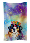 Bernese Mountain Dog Hippie Dawg Kitchen Towel Velour Plush Front and Cotton Loop Back Machine Washable