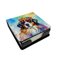 Bernese Mountain Dog Hippie Dawg PU Leather Note Paper Holder with Artist-Designed Cover, Desk Accessory, Office Gift