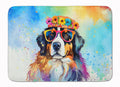 Bernese Mountain Dog Hippie Dawg Memory Foam Kitchen Mat Machine Washable Anti-Fatigue Cushion Comfort Bath or Kitchen Rug