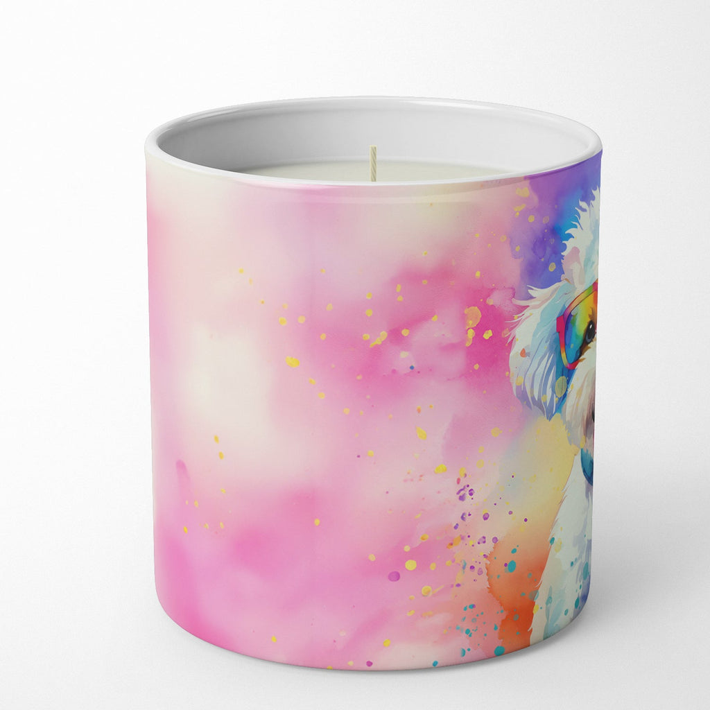 Bichon Frise Hippie Dawg Decorative Soy Candle Nature Soy Wax Essential Oil Home Decor Ideal for Bedroom Kitchen Bath Office Gift, 10 oz