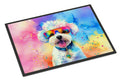Bichon Frise Hippie Dawg Doormat Indoor Outdoor 24H X 36W Front Door Mat Rugs for Entryway, Non Slip Washable Low Pile,