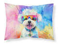 Bichon Frise Hippie Dawg Standard Pillowcase Lightweight Super Soft Easy Care Decorative Artwork Pillowcase, Standard