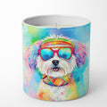Bichon Frise Hippie Dawg Decorative Soy Candle Nature Soy Wax Essential Oil Home Decor Ideal for Bedroom Kitchen Bath Office Gift, 10 oz