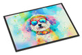 Bichon Frise Hippie Dawg Doormat Indoor Outdoor 24H X 36W Front Door Mat Rugs for Entryway, Non Slip Washable Low Pile,