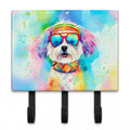 Bichon Frise Hippie Dawg Leash or Key Holder Wall Hooks, Coat Rack Wall Mount, for Hanging Keys, Towels, Aprons, Leashes