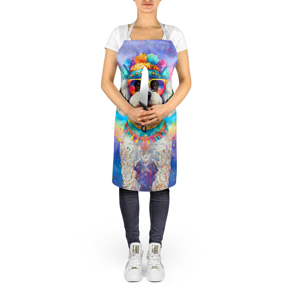Bichon Frise Hippie Dawg Apron Cooking Kitchen Server Baking Crafts Gardening for Adult Women Men, Unisex, Large, Multicolor