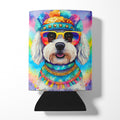 Bichon Frise Hippie Dawg Can or Bottle Hugger Cooler Sleeve for Standard 12 oz Cans, Insulated Foam Beer & Soda Can Hugger Reusable