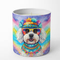 Bichon Frise Hippie Dawg Decorative Soy Candle Nature Soy Wax Essential Oil Home Decor Ideal for Bedroom Kitchen Bath Office Gift, 10 oz