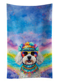 Bichon Frise Hippie Dawg Kitchen Towel Velour Plush Front and Cotton Loop Back Machine Washable