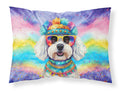 Bichon Frise Hippie Dawg Standard Pillowcase Lightweight Super Soft Easy Care Decorative Artwork Pillowcase, Standard