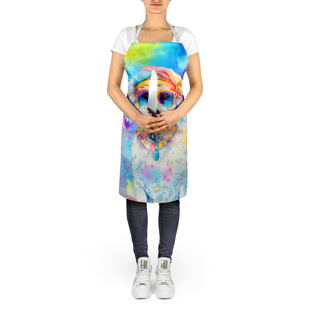 Bichon Frise Hippie Dawg Apron Cooking Kitchen Server Baking Crafts Gardening for Adult Women Men, Unisex, Large, Multicolor