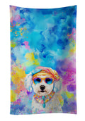 Bichon Frise Hippie Dawg Kitchen Towel Velour Plush Front and Cotton Loop Back Machine Washable