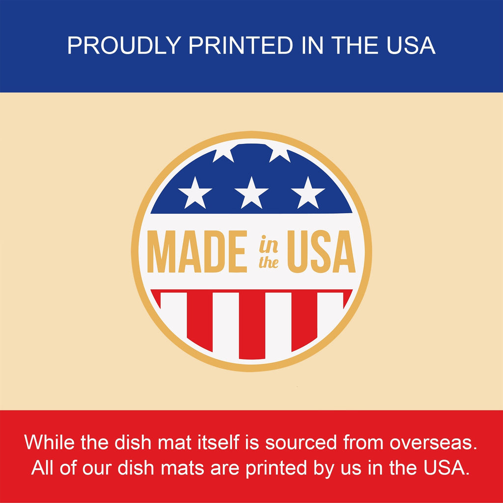 Boston Terrier Hippie Dawg Dish Drying Mat Absorbent Dish Drying Mat Pad for Kitchen Counter Dish Drainer Mat for Countertop, 14 x 21", Multicolor