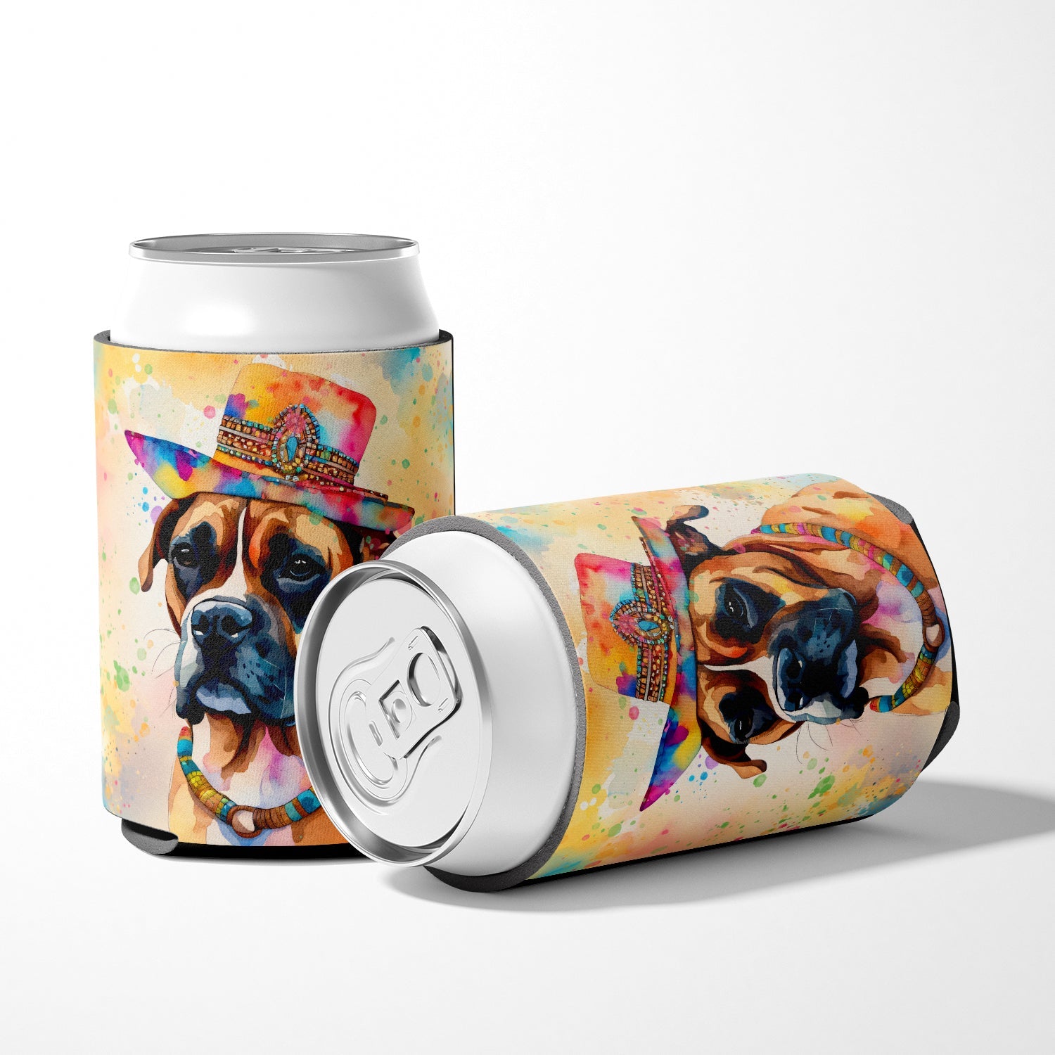 Boxer Hippie Dawg Can or Bottle Hugger Cooler Sleeve for Standard 12 oz Cans, Insulated Foam Beer & Soda Can Hugger Reusable