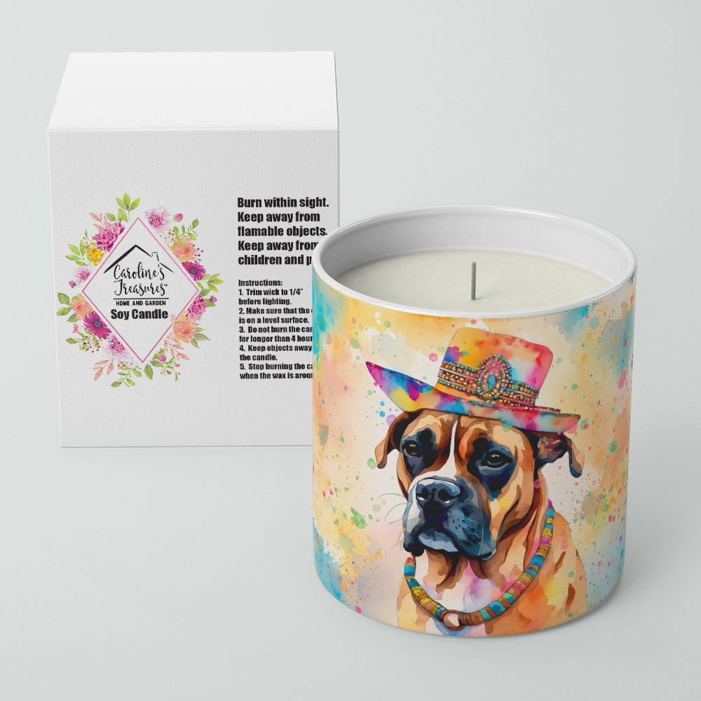Boxer Hippie Dawg Decorative Soy Candle Nature Soy Wax Essential Oil Home Decor Ideal for Bedroom Kitchen Bath Office Gift, 10 oz