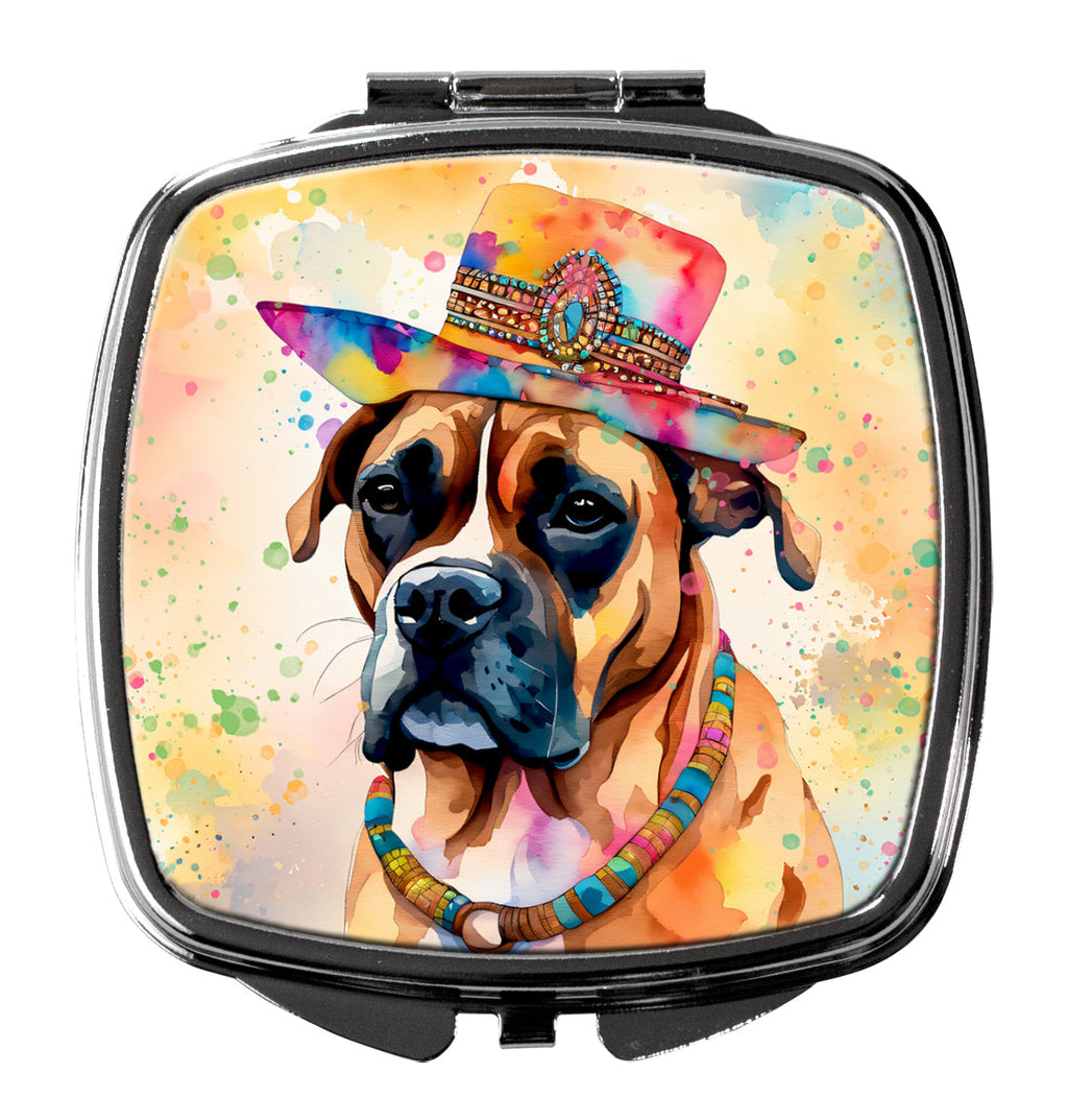 Boxer Hippie Dawg Compact Mirror Decorative Travel Makeup Mirror for Women Girls Gifts Pocket Makeup Mirror Folding Handheld