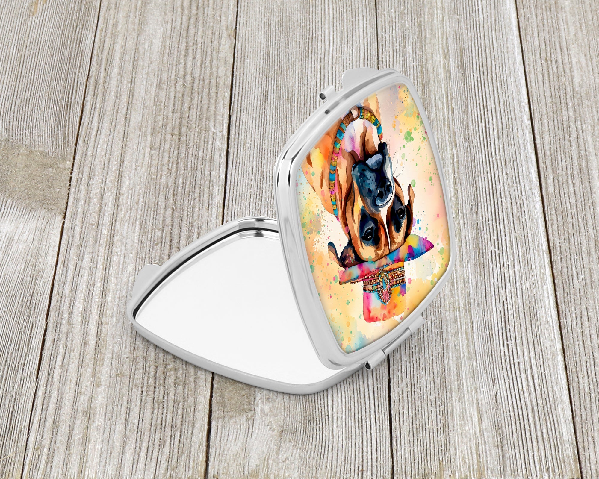 Boxer Hippie Dawg Compact Mirror Decorative Travel Makeup Mirror for Women Girls Gifts Pocket Makeup Mirror Folding Handheld