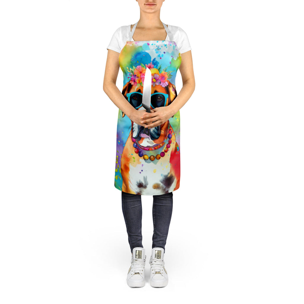 Boxer Hippie Dawg Apron Cooking Kitchen Server Baking Crafts Gardening for Adult Women Men, Unisex, Large, Multicolor