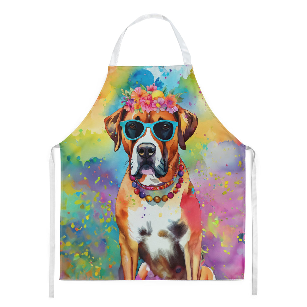 Boxer Hippie Dawg Apron Cooking Kitchen Server Baking Crafts Gardening for Adult Women Men, Unisex, Large, Multicolor