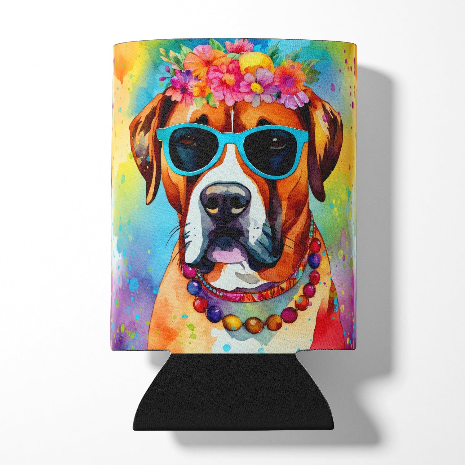 Boxer Hippie Dawg Can or Bottle Hugger Cooler Sleeve for Standard 12 oz Cans, Insulated Foam Beer & Soda Can Hugger Reusable
