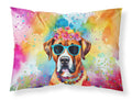 Boxer Hippie Dawg Standard Pillowcase Lightweight Super Soft Easy Care Decorative Artwork Pillowcase, Standard