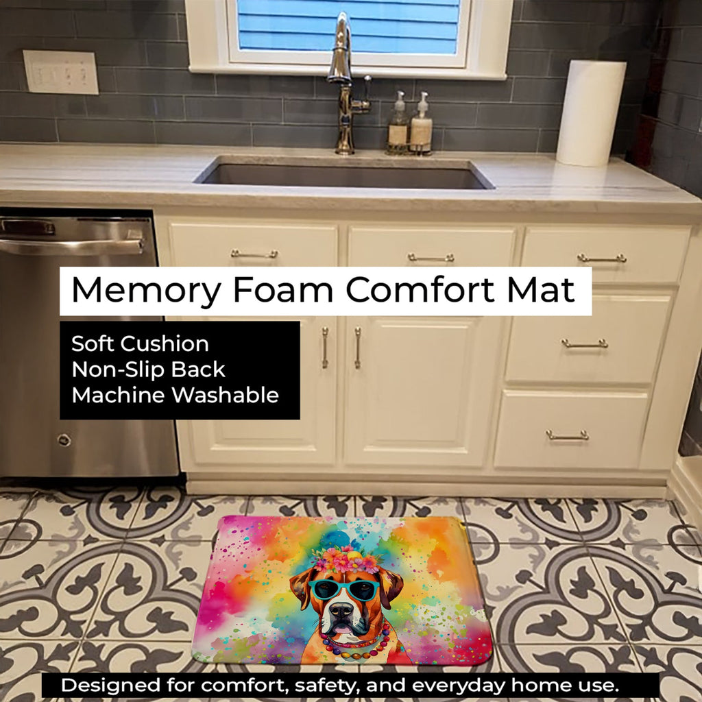 Boxer Hippie Dawg Memory Foam Kitchen Mat Machine Washable Anti-Fatigue Cushion Comfort Bath or Kitchen Rug
