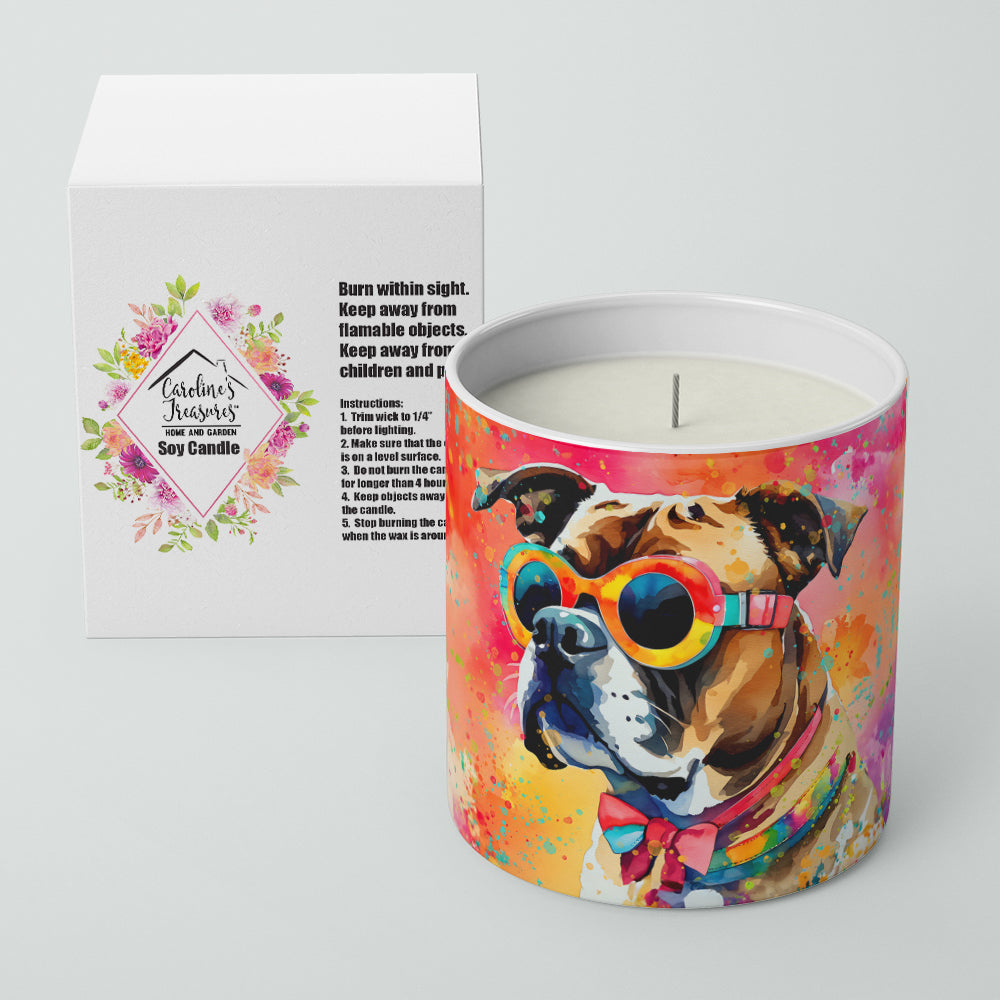 Boxer Hippie Dawg Decorative Soy Candle Nature Soy Wax Essential Oil Home Decor Ideal for Bedroom Kitchen Bath Office Gift, 10 oz