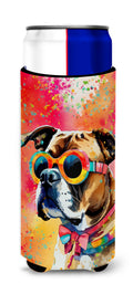 Boxer Hippie Dawg Slim Can Hugger , Insulated Foam Hugger for 12 oz Slim Cans, Beer Bottles & Water Bottles, Printed in USA