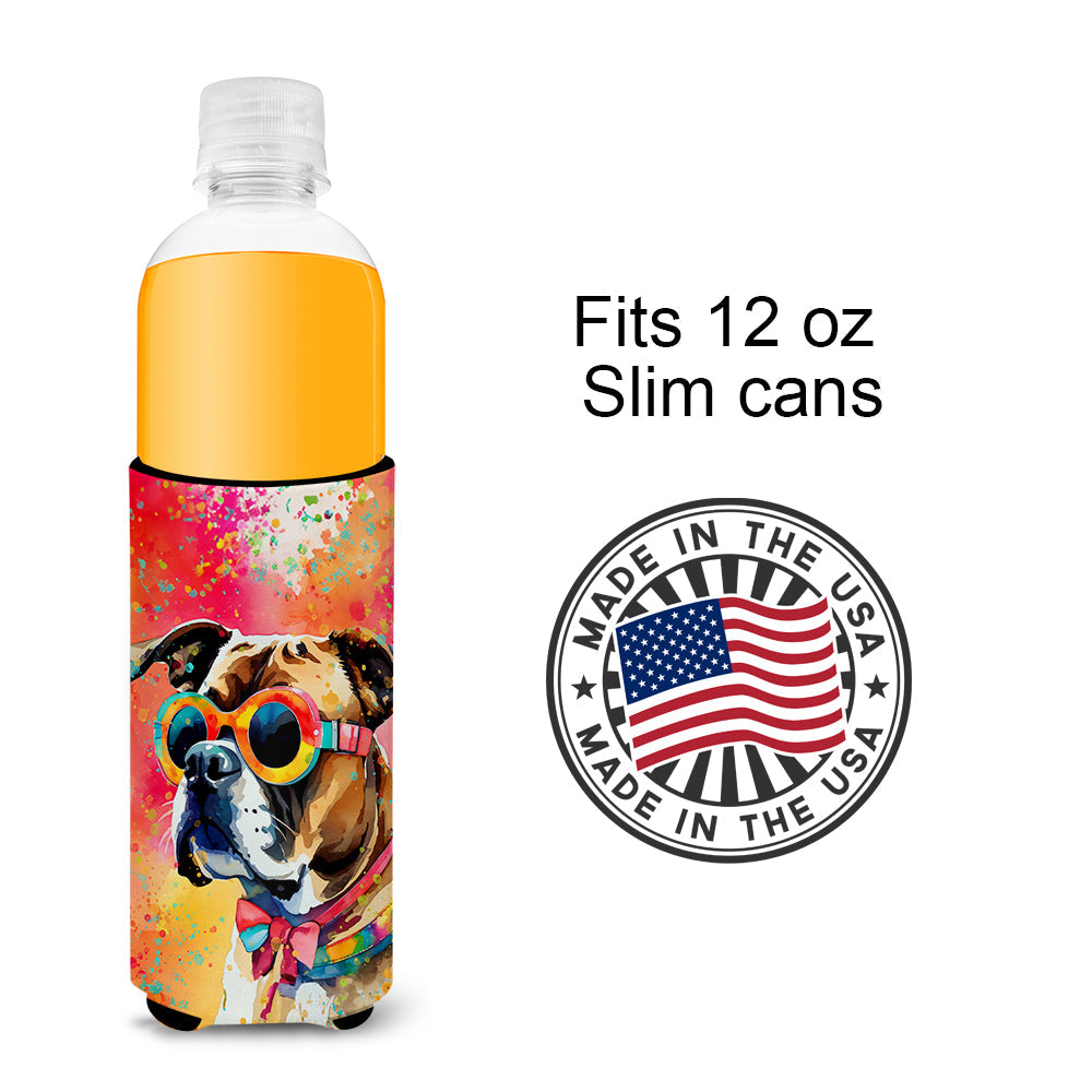 Boxer Hippie Dawg Slim Can Hugger , Insulated Foam Hugger for 12 oz Slim Cans, Beer Bottles & Water Bottles, Printed in USA