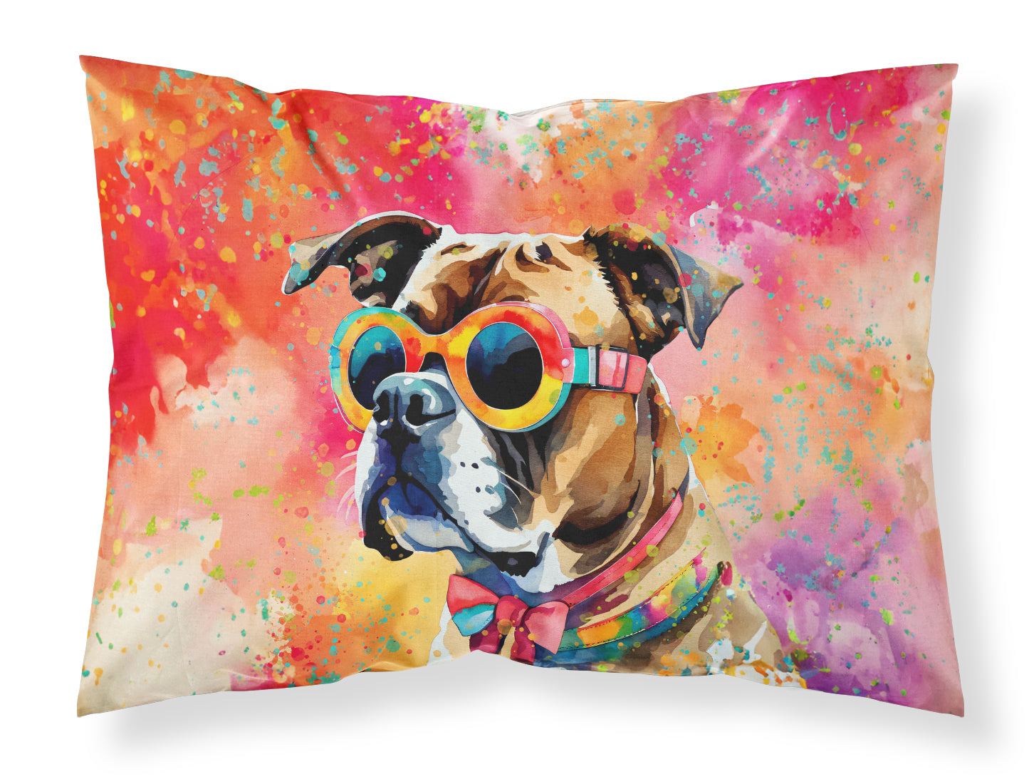 Boxer Hippie Dawg Standard Pillowcase Lightweight Super Soft Easy Care Decorative Artwork Pillowcase, Standard