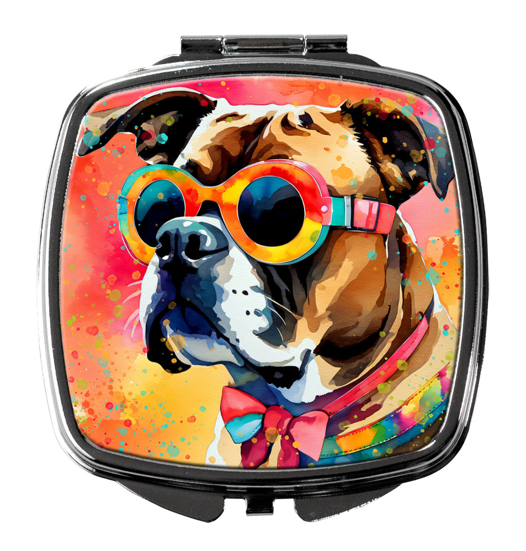 Boxer Hippie Dawg Compact Mirror Decorative Travel Makeup Mirror for Women Girls Gifts Pocket Makeup Mirror Folding Handheld