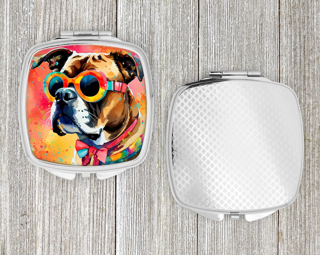 Boxer Hippie Dawg Compact Mirror Decorative Travel Makeup Mirror for Women Girls Gifts Pocket Makeup Mirror Folding Handheld