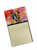 Boxer Hippie Dawg Watercolor Sticky Note Holder Refillable Dispenser Desk Accessory 3x3 Pad Gift