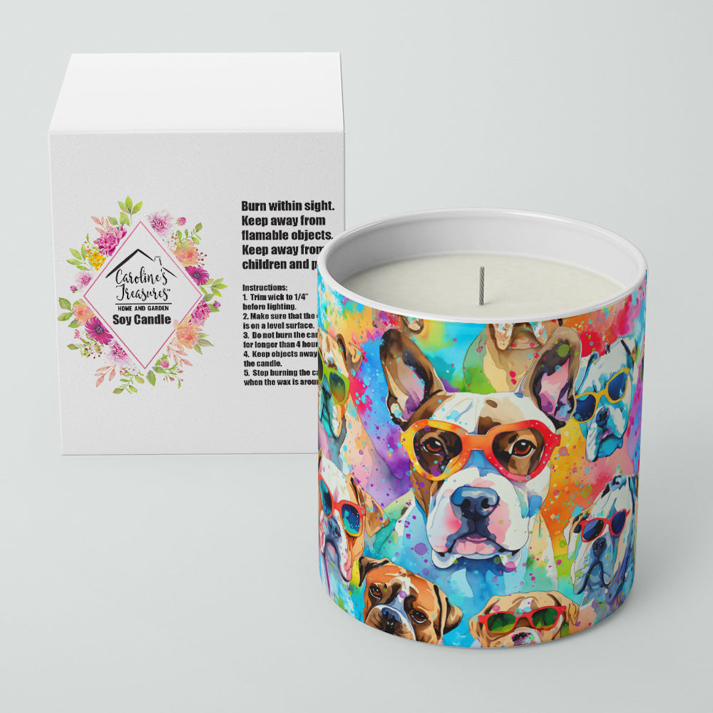 Boxer Hippie Dawg Decorative Soy Candle Nature Soy Wax Essential Oil Home Decor Ideal for Bedroom Kitchen Bath Office Gift, 10 oz
